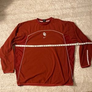 GUC Nike Therma Fit Oklahoma University OU Red Polyester LS Sweatshirt XXL 2XL
